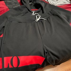 Men’s Black & Red Polo sweatsuit Set